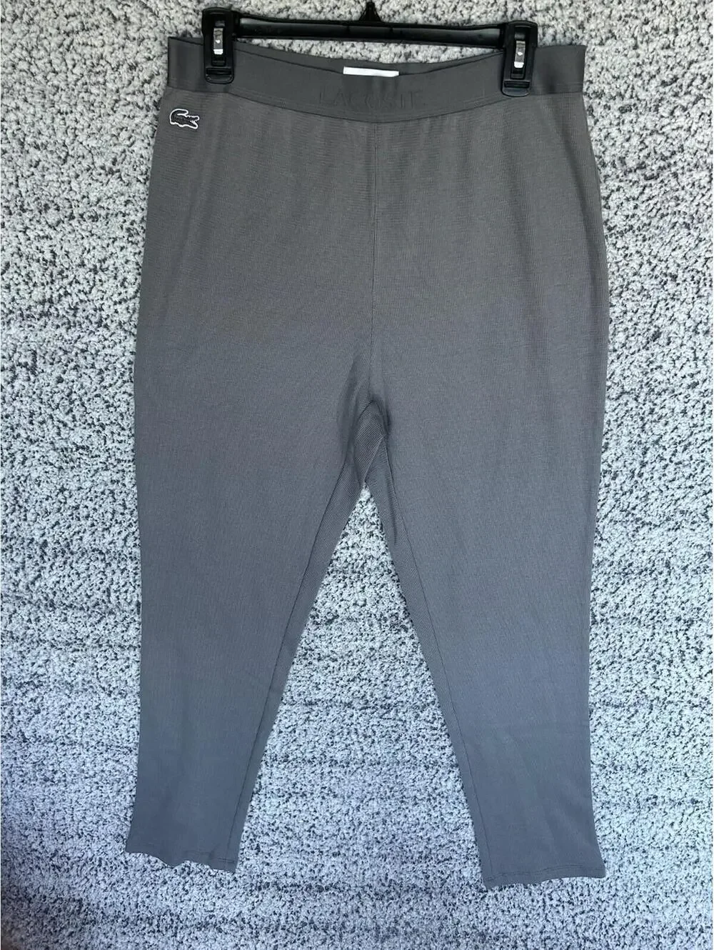 Lacoste Sleep Pants Mens Sz Medium Gray Cotton Stretch Pajama Bottom Sleepwear